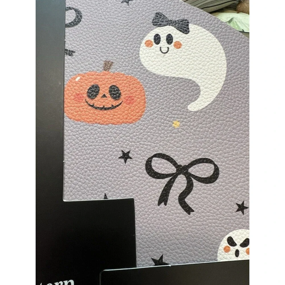 Jack O Lantern Lane Halloween Placemats (4) Grey W Fun Ghosts & Pumpkins PVC